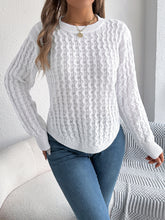 Load image into Gallery viewer, Asymmetric Hem Round Neck Long Sleeve Sweater