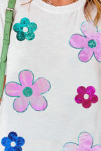 Load image into Gallery viewer, Flower Round Neck Short Sleeve T-Shirt