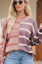 Load image into Gallery viewer, Contrast Striped Long Sleeve Sweatshirt