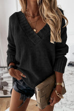 Load image into Gallery viewer, V-Neck Dropped Shoulder Sweater