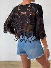 Load image into Gallery viewer, Openwork Round Neck Cover-Up