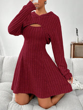 Load image into Gallery viewer, Wide Strap Dress and Long Sleeve Hooded Top Set