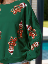 Load image into Gallery viewer, Sequin Gingerbread Man Long Sleeve Sweatshirt