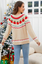 Load image into Gallery viewer, Angel Wings Apples Graphic Round Neck Long Sleeve Sweater