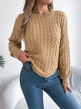 Load image into Gallery viewer, Asymmetric Hem Round Neck Long Sleeve Sweater