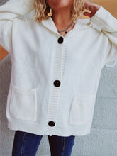 Load image into Gallery viewer, Dropped Shoulder Long Sleeve Hooded Cardigan