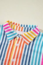 Load image into Gallery viewer, Striped Collared Neck Long Sleeve Shirt