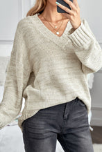 Load image into Gallery viewer, V-Neck Dropped Shoulder Sweater