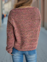 Load image into Gallery viewer, Heathered V-Neck Long Sleeve Sweater