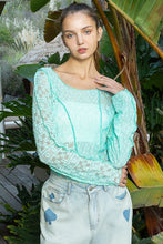 Load image into Gallery viewer, POL Exposed Seam Long Sleeve Lace Knit Top