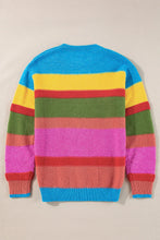 Load image into Gallery viewer, Contrast Round Neck Dropped Shoulder Sweater
