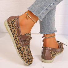 Load image into Gallery viewer, Lace Up Leopard Slip-Ons