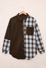Load image into Gallery viewer, Plaid Button Up Drop Shoulder Shacket