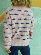 Load image into Gallery viewer, Striped Round Neck Long Sleeve Sweater