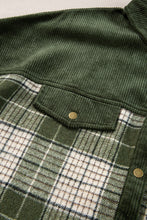 Load image into Gallery viewer, Snap Down Collared Neck Plaid Shacket