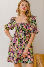 Load image into Gallery viewer, ODDI Full Size Floral Tie-Back Mini Dress