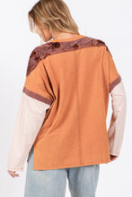 Load image into Gallery viewer, SAGE + FIG Star Patch Long Sleeve Color Block T-Shirt
