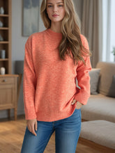 Load image into Gallery viewer, Round Neck Drop Shoulder Long Sleeve Sweater