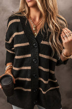 Load image into Gallery viewer, Striped Button Down Long Sleeve Cardigan