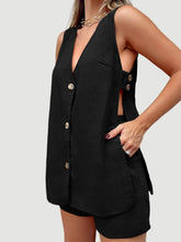 Load image into Gallery viewer, Full Size Button Up Top and Shorts Set