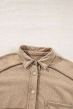 Load image into Gallery viewer, Waffle-Knit Collared Neck Long Sleeve Shacket