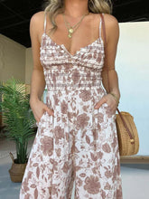 Load image into Gallery viewer, Full Size Printed Spaghetti Strap Wide Leg Jumpsuit