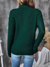 Load image into Gallery viewer, Perfee Contrast Half Zip Long Sleeve Sweater