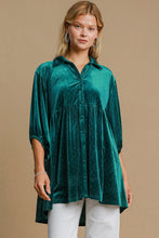 Load image into Gallery viewer, Umgee Full Size Polka Dot Collared Neck Button Up Shirt