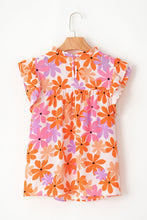 Load image into Gallery viewer, Printed Round Neck Cap Sleeve Blouse