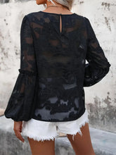 Load image into Gallery viewer, Round Neck Balloon Sleeve Blouse