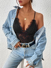 Load image into Gallery viewer, Crisscross Lace Spaghetti Strap Bodysuit
