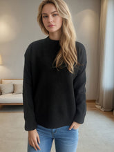 Load image into Gallery viewer, Round Neck Drop Shoulder Long Sleeve Sweater
