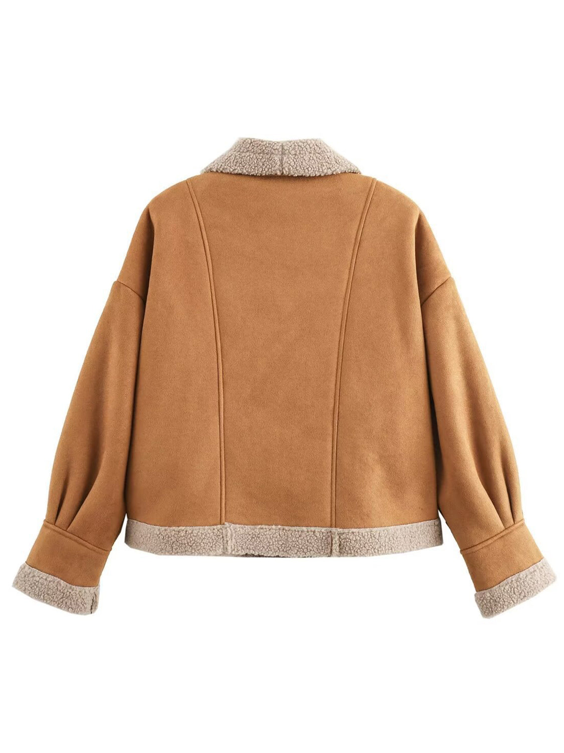 Load image into Gallery viewer, Fuzzy Collared Neck Long Sleeve Jacket