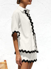 Load image into Gallery viewer, Contrast Trim Half Sleeve Top and Shorts Set