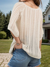 Load image into Gallery viewer, Openwork Round Neck Cover-Up