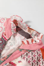 Load image into Gallery viewer, Patchwork Printed Notched Flounce Sleeve Shirt
