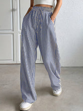Load image into Gallery viewer, Drawstring Striped Elastic Waist Pants