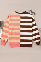Load image into Gallery viewer, Striped Round Neck Long Sleeve Sweatshirt