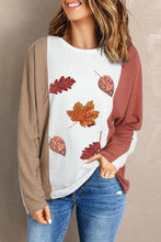 Load image into Gallery viewer, Maple Leaf Round Neck Long Sleeve T-Shirt