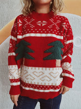 Load image into Gallery viewer, Christmas Tree Mock Neck Long Sleeve Sweater