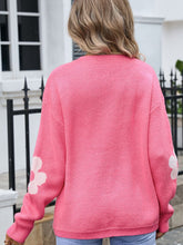 Load image into Gallery viewer, Flower Open Front Long Sleeve Cardigan