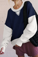Load image into Gallery viewer, Contrast Round Neck Long Sleeve Sweatshirt