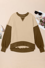 Load image into Gallery viewer, Contrast Round Neck Long Sleeve Sweatshirt
