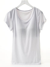 Load image into Gallery viewer, Round Neck Short Sleeve T-Shirt with Bra