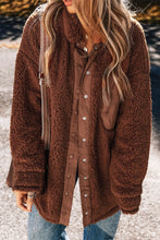 Load image into Gallery viewer, Fuzzy Snap Down Dropped Shoulder Jacket