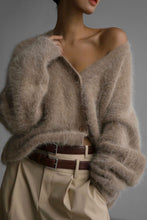 Load image into Gallery viewer, Fuzzy Button Down Long Sleeve Cardigan