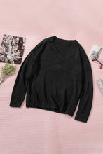 Load image into Gallery viewer, V-Neck Dropped Shoulder Sweater