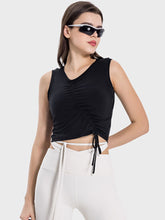 Load image into Gallery viewer, Drawstring Ruched Wide Strap Active Tank