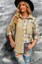 Load image into Gallery viewer, Plaid Button Up Drop Shoulder Shacket