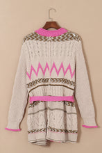 Load image into Gallery viewer, Contrast Tied Open Front Cardigan